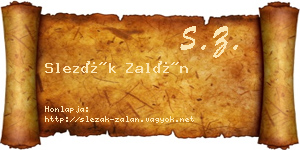 Slezák Zalán névjegykártya
